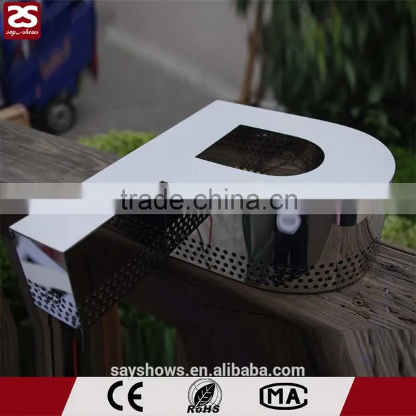 Stainless Steel Metal Letter Led Sign With Bottom Holes photo-3