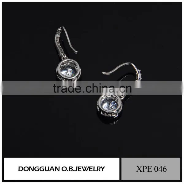 Top Quality Wedding Jewelry Real Silver Plating Diamond Hook Earring For Women photo-2