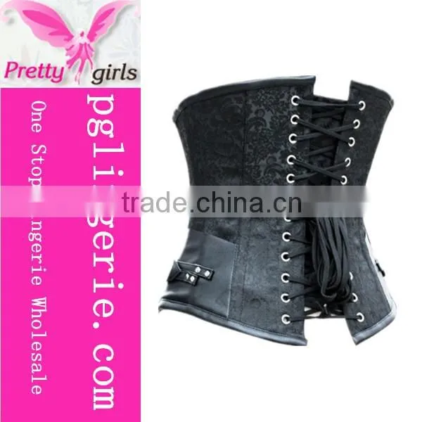 Wholesale Black 4 Steel Bone Latex Waist Trainer and Steampunk Corset photo-4
