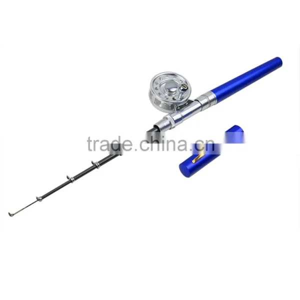 Mini Portable Pocket Aluminum Alloy Fishing Rod Pen Shape Pole Fish Reel Line Soft Bait Hook Float Tackle photo-4