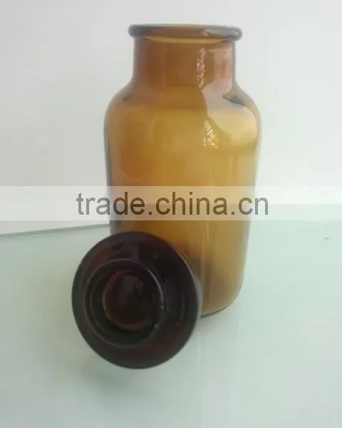 500ml Antique Apothecary Jar Amber With Seal Lid , Glass Jar With Lid photo-5