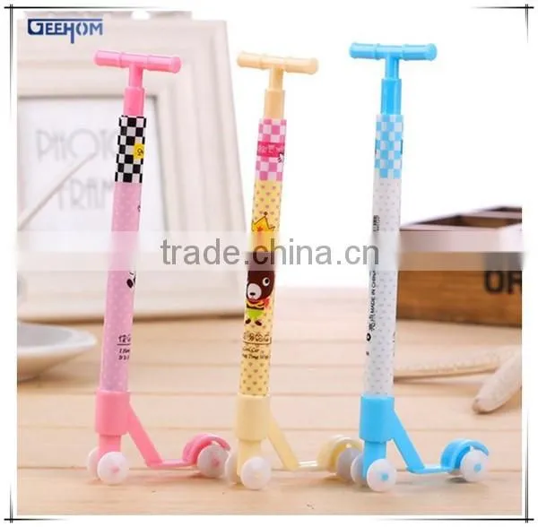 2015 Novelty Ballpoint Pen Cartoon Scooter Shape Pen for Kids