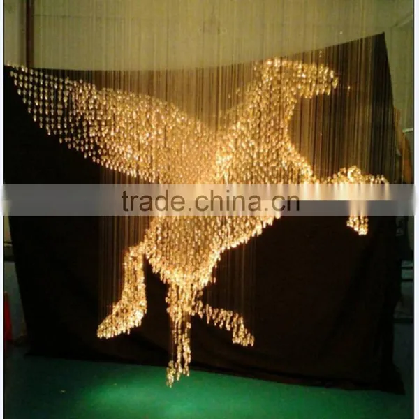 End Glow Full Color Crystal Chandelier Light Fiber Optic Pendant Lamp Amber Crystal Chandelier photo-6