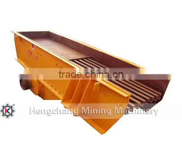 Electromagnetic grizzly vibrating feeder for mining ore