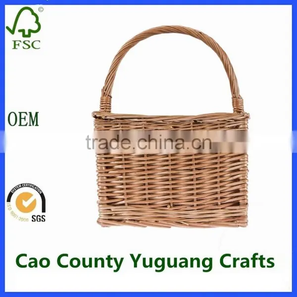 Natural Wicker Wine Bottle Carrier Woven Willow Carry Crate With 4 Compartments photo-4