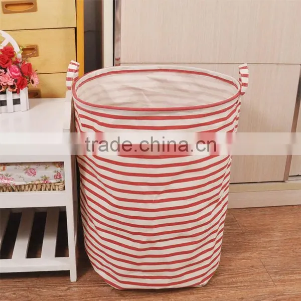Unique Cotton Sundries Storage Bin Linen Collapsible Folding Laundry Basket photo-3