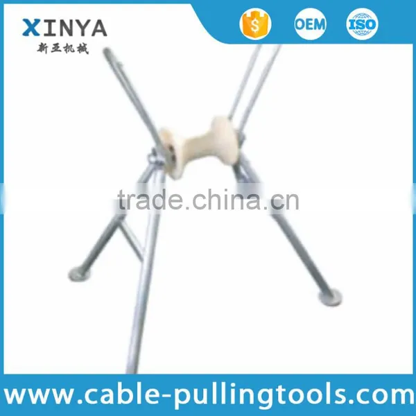 High quality cable ground roller supported by steel pipe for pulling underground cable