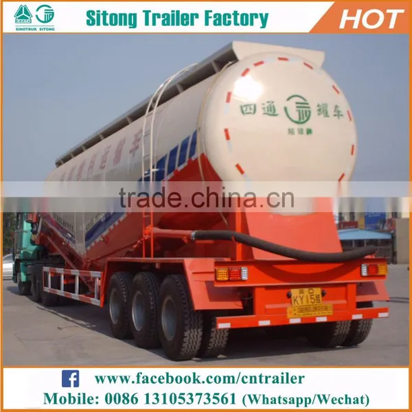 3 Axles V Shaped 60cbm Dry Bulk Trailer Dimensions Cement Carrier Tank Trailer photo-5