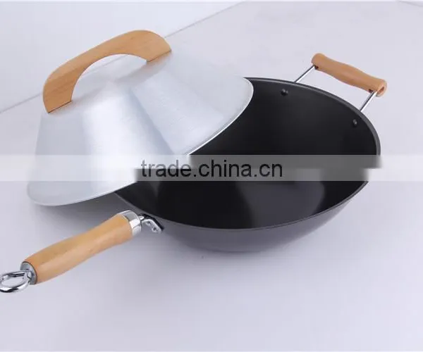 High Quality Black China Custom Mandarin Hand Made Fry Wok
