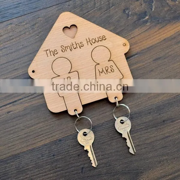 Family Keyring Hanger Hooks for Keys Housewarming New Home Wooden Keyrings Gift photo-4