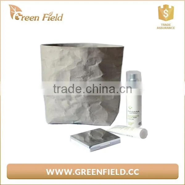 Washable Kraft Paper Bag Storage Bag ,grey Home Washable Paper Bag photo-2