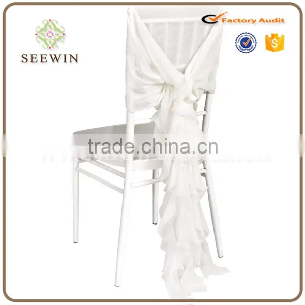 Chiffon Ruffled Willow Chair Sash Us. photo-4