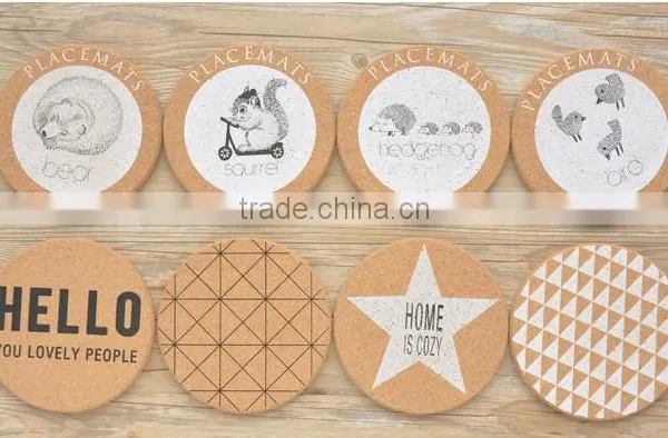 Japanese Style Cork Printing Pot Pad Coasters Placemat photo-2