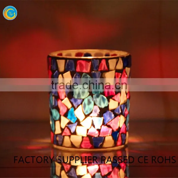 Wholesale Mosaic Tin Candle Holders Glass photo-3