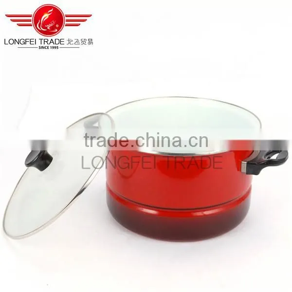 OEM 3pcs Enamel / Ceramic Cassrole / Stockpot With Glass Lid photo-5