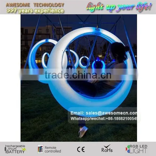 Outdoor Events Decorative Hanging Ring Shaped Led Illuminating Swing photo-2