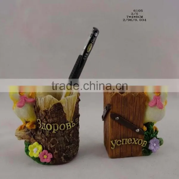 Resin Chick Figurine Pen Container for New Year Symbol Decor photo-3