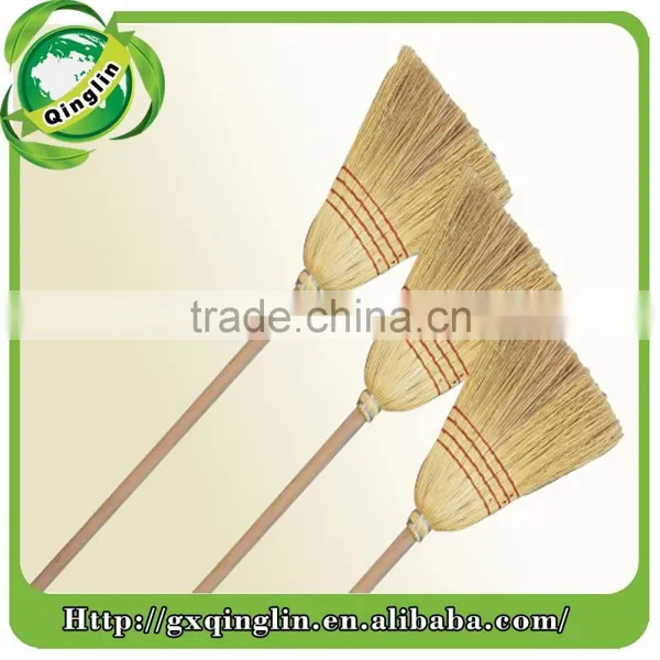 New Product Home Usage Straw Sorghum Broom With Wooden Handle photo-3