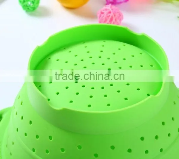 Silicone Birdbath Folding Bowls Kitchen Basket Wash Basin Silicone Basket photo-4