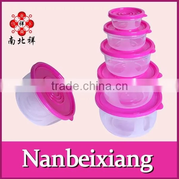 5Pcs Kitchen Containers Crisper Box Round Plastic Food Crisper photo-2