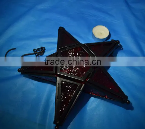 Star Glass Tea Light Candle Holder Rustick Hanging Lighting Lantern Wedding Birthday Party Decoration