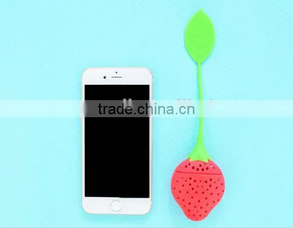 Silicone Strawberry Loose Tea Leaf Strainer Herbal Spice Infuser Filter Diffuser photo-5