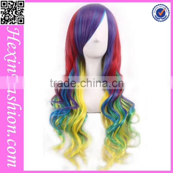 Wholesale Long Straight Wave Mixed Color Spiky Wig photo-5