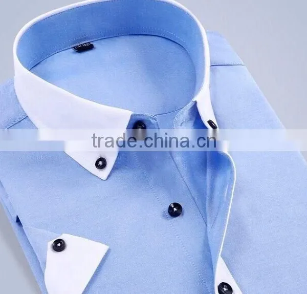 Man Oxford Shirt Short Sleeve Dress Shirt Solid Color Dress Shirt photo-2