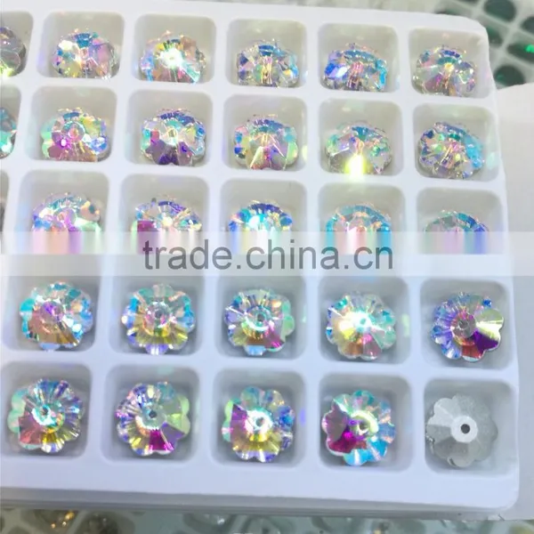 AB Color Marguerite Lochrose Pointed Back Sew on Rhinestones Crystal Stone for Dresses photo-3