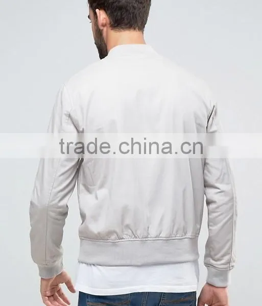 2017 Xinlan High Quality New Design Durable 100% Cotton White Rib Cuffs Running Casual Men Jumper Jacket photo-2
