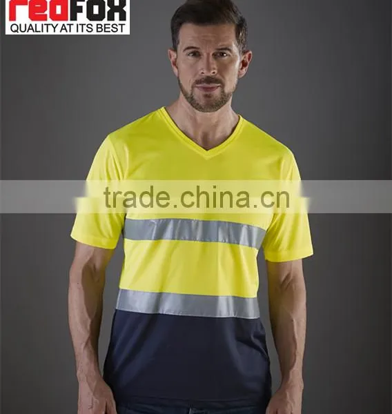 Hot Sale Safety Reflective V-neck t Shirt photo-3