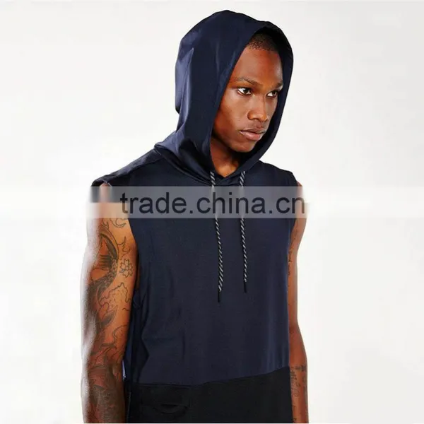 Wholesale Newest Design Sleeveless Hoodie Zip up Sleeveless Zip Hoodie photo-2