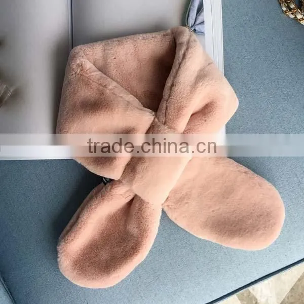Special Design Early 2017 Spring Girl Nechchief Pure Color Cute Model Fake Rabbit Fur Lovely 90*120cm Lady Scarf photo-4