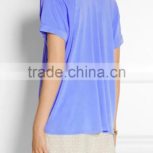 V Neck Loose Cotton t Shirt for Women photo-3
