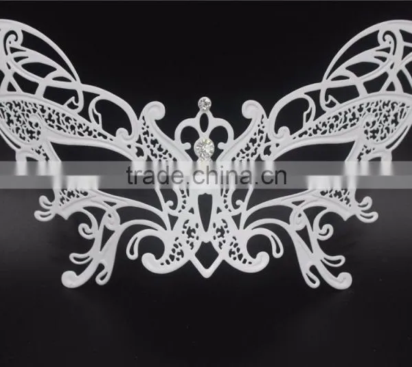 Black Silver White Gold Metal Italy Venetian Mask Masquerade Rhinestones Filigree Butterfly photo-4