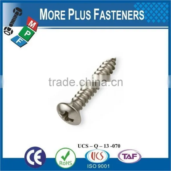 Made in Taiwan Phillips Recessed Oval Countersunk Head Tapping Screw Phillips DIN 7983 C H Stainless Steel A2 photo-3
