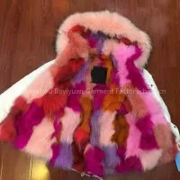 Free Shipping Orange Fur Jacket ,winter Warm Mrs Wolf Fur Inside ,big Raccoon Fur Collar Parka Coats