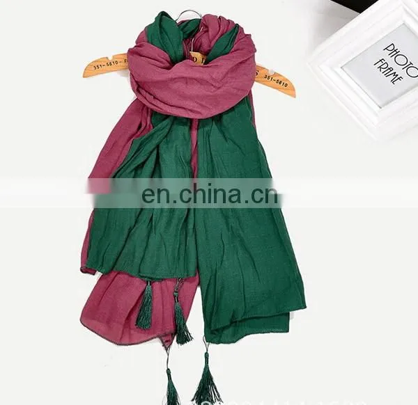 Cotton Candy Color Tassels Scarf Cotton Fringe Solid Scarves Female Fashion Accesseries photo-4