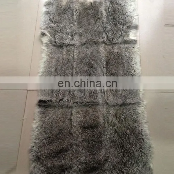 Thick and Soft Raw or Dyed Color Real Rabbit Fur Blanket photo-3