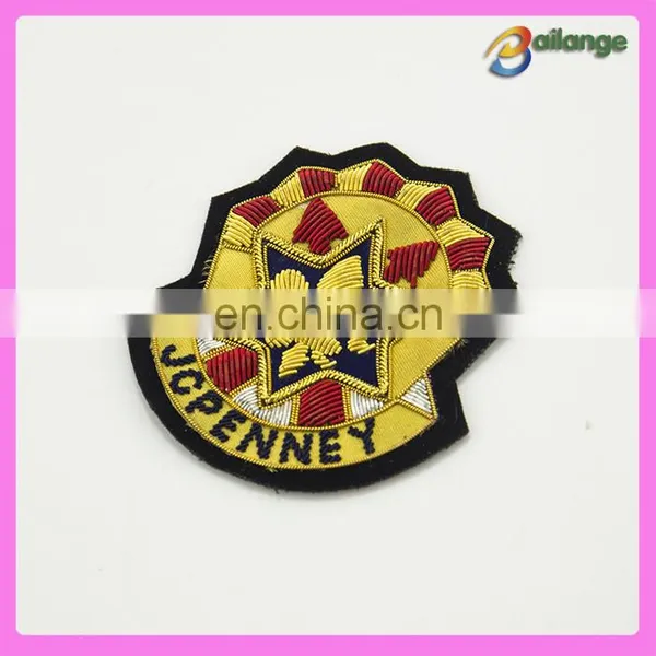 Fashion Bullion Wire Garment Military Embroidery Patches Badge for Blazer