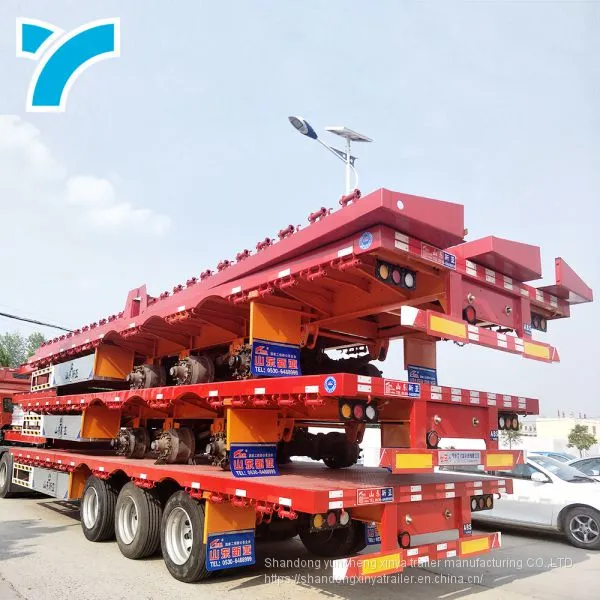 New Arrival 2/3/4 Axles 40ft Flatbed Truck Semi-trailer Container Flatbed Trailer Low Bed Truck Trailer photo-4