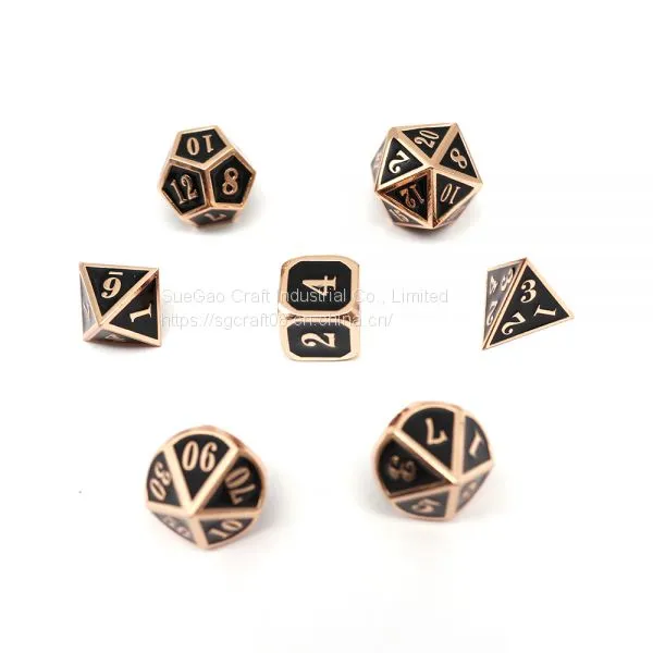 High Quality Custom Printed Dice Custom Colorful Engraver Bulk Game Metal Dice Manufacturer