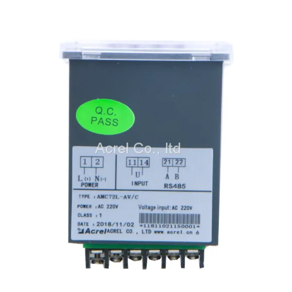 Acrel Energy Meter AMC72L-AV-C Single Phase Digital Voltage Meter photo-3