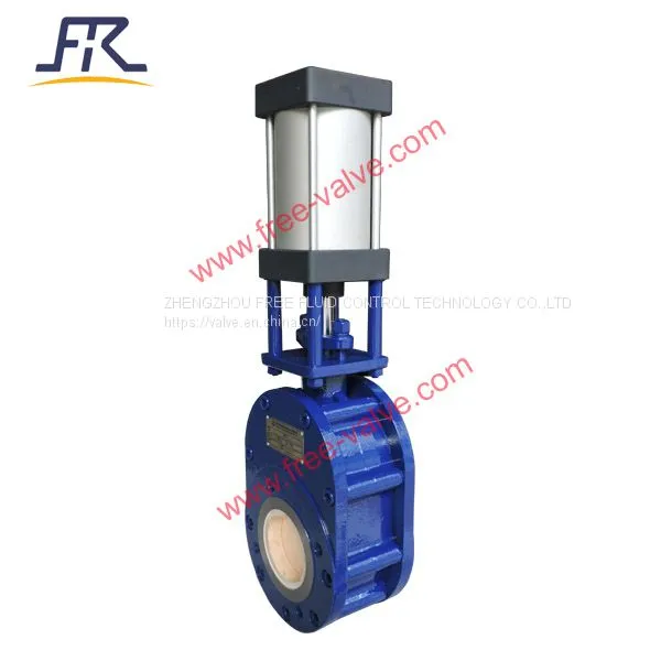 Pneumatic Operation Short Type Ceramic Twin Disc Gate Valve FRZ674TC photo-2