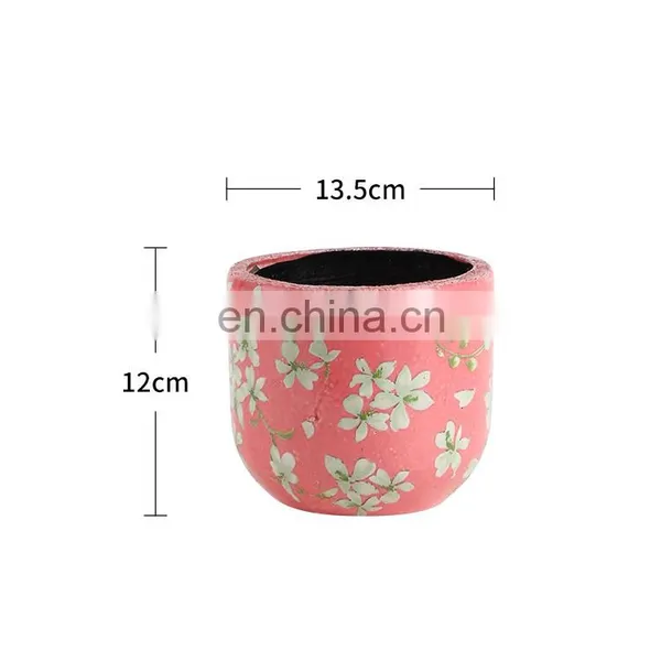 Novelty Vintage Style Small Succulent Plants Pink Ceramic Outdoor Garden Flower Pots for Indoor Decor photo-5