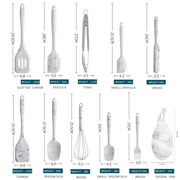 Kitchen Accessories Home and Kitchen Cookware Sets KITCHEN COOKING UTENSILS SETS 11PCS SILICONE KITCHEN UTENSILS SET photo-4