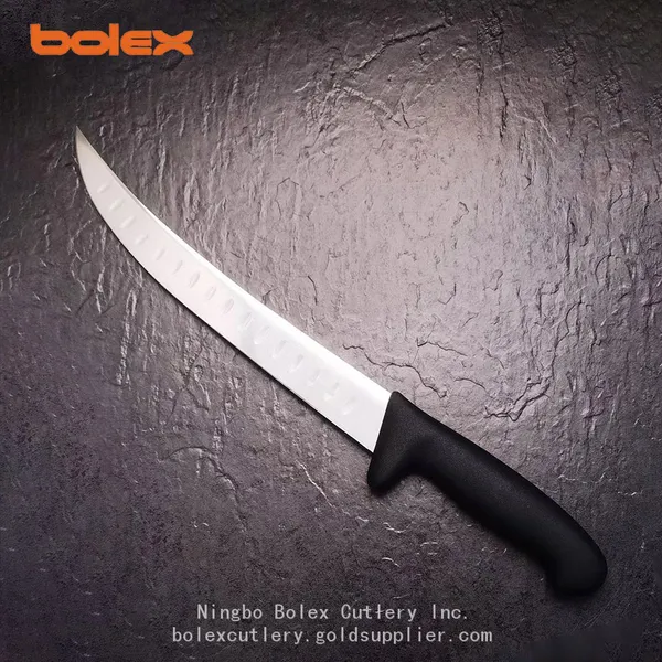 Curved Cimeter Steak Beef Knife Butcher Knives Wood Handle Color Coded Handle photo-4