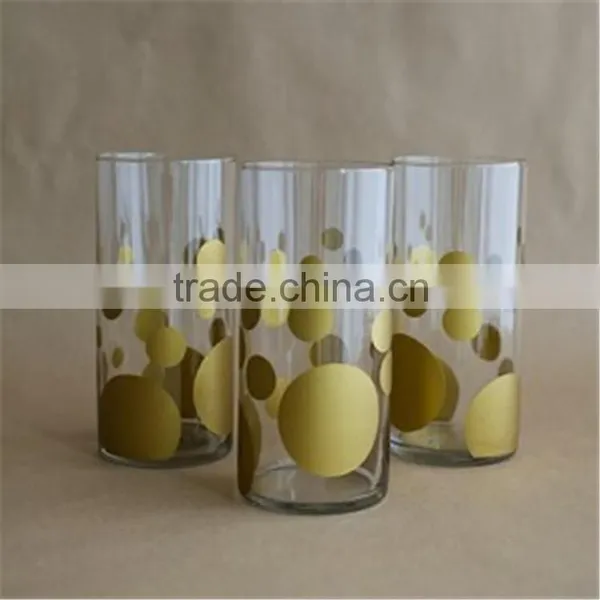 Petesdal Glass Cylinder Gold Vase /Gold Hurricane Candle Holder / Glass Container For Wedding photo-3