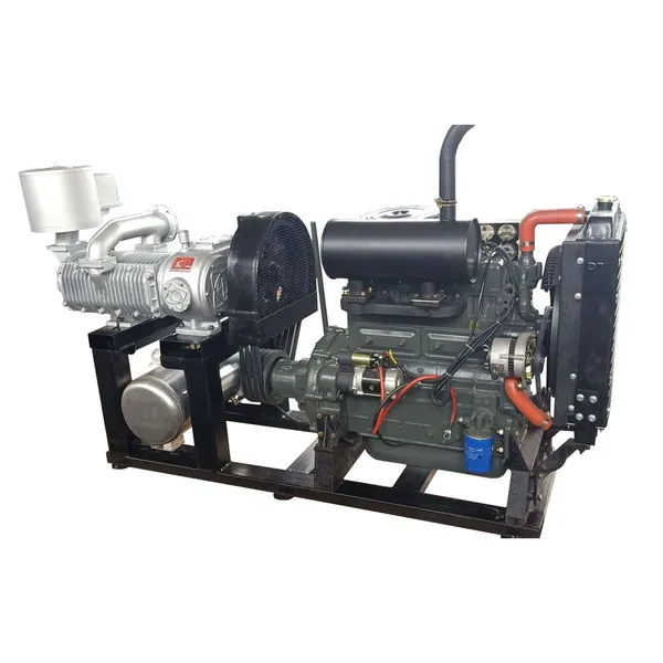 10CBM Bulk Cement Trailer Blower With Diesel Engine Set for Bulk Tank