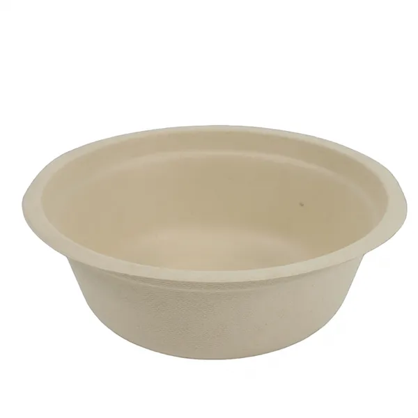 500ml Disposable Bowl, Sugarcane Bagasse Pulp, Compostable & Biodegradable, White photo-3